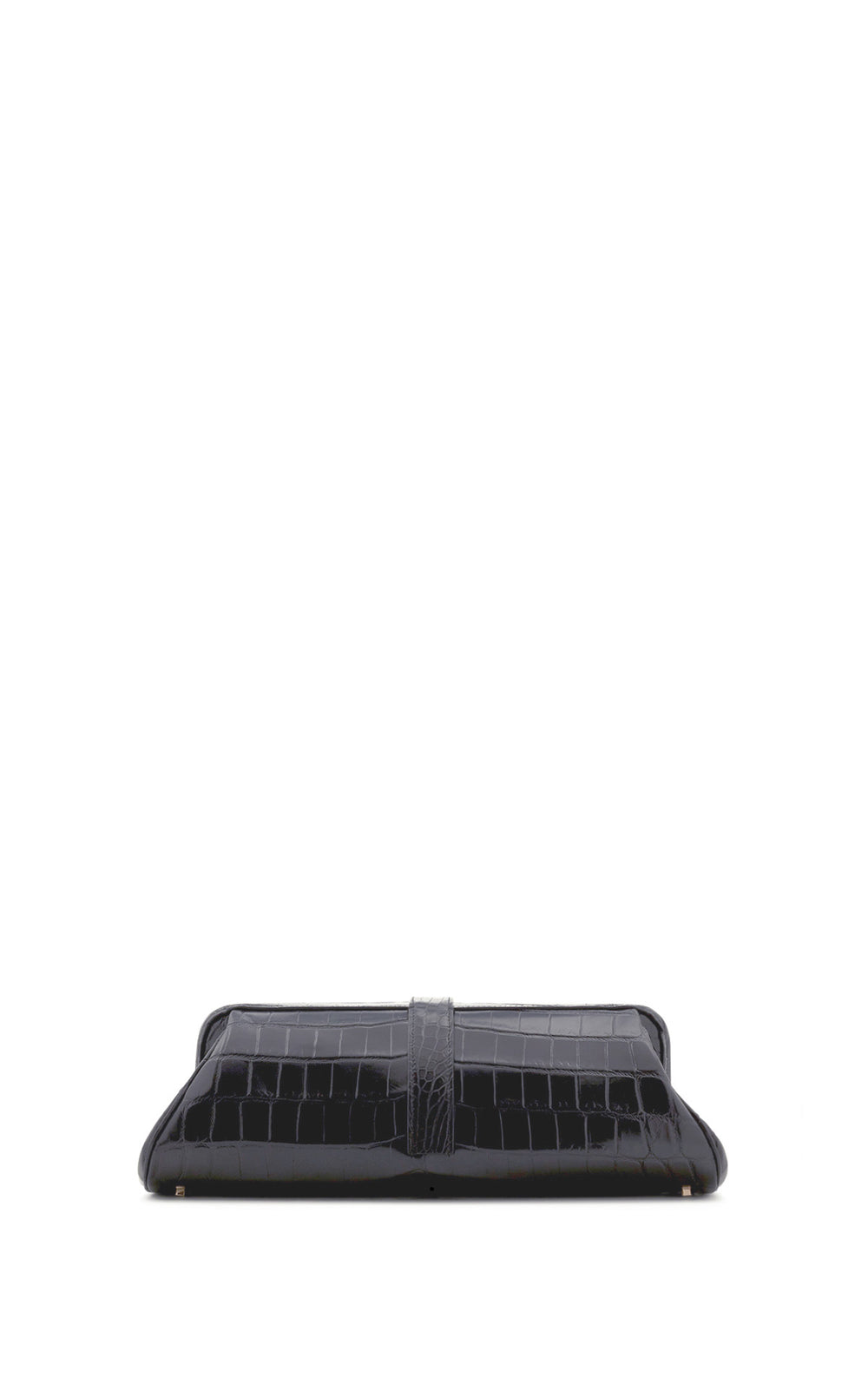 Paola Clutch in Black Crocodile Leather
