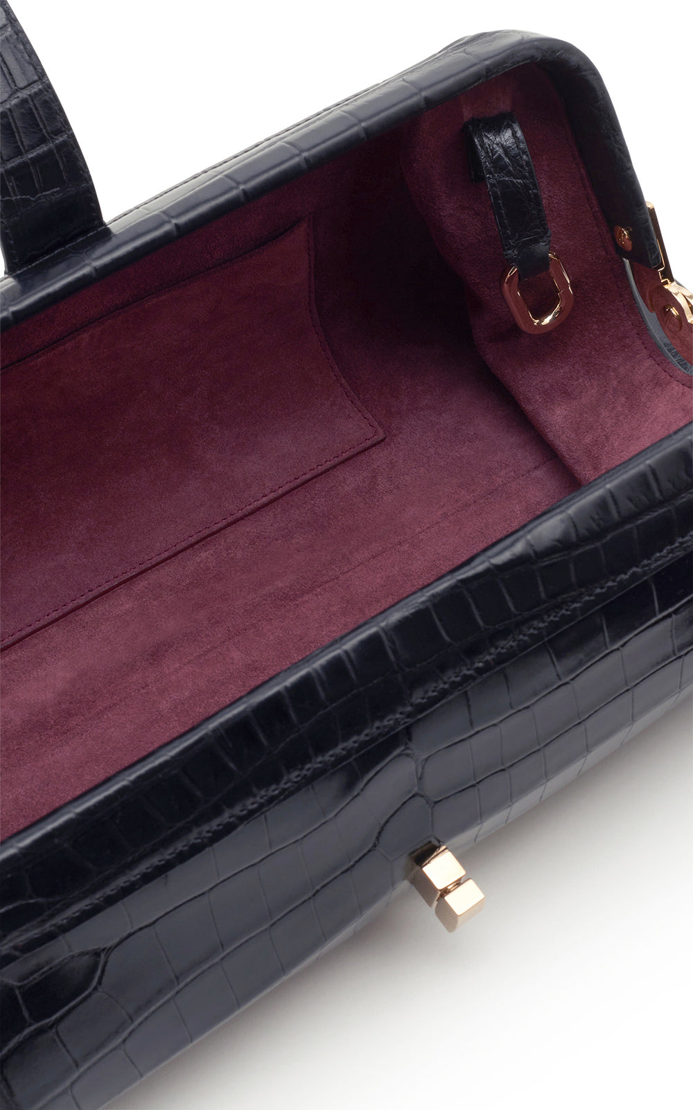 Paola Clutch in Black Crocodile Leather