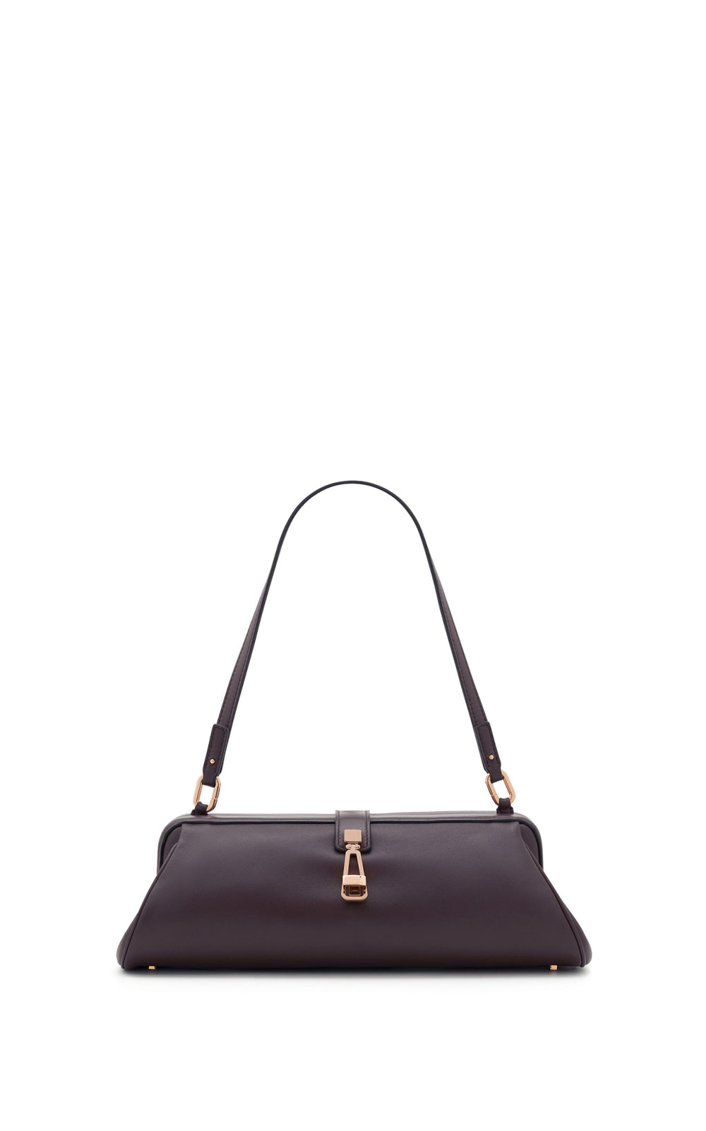 ボルドーナッパレザーのパオラクラッチ