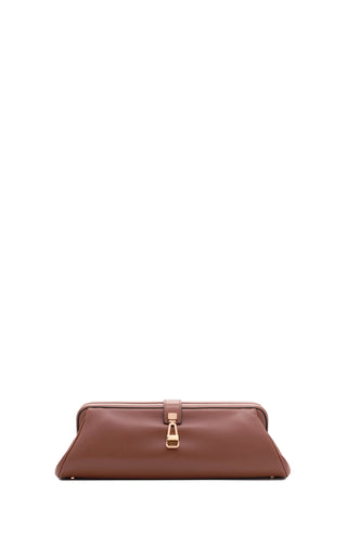 Cognac Nappa Leather Paola Clutch - Front View | Gabriela Hearst
