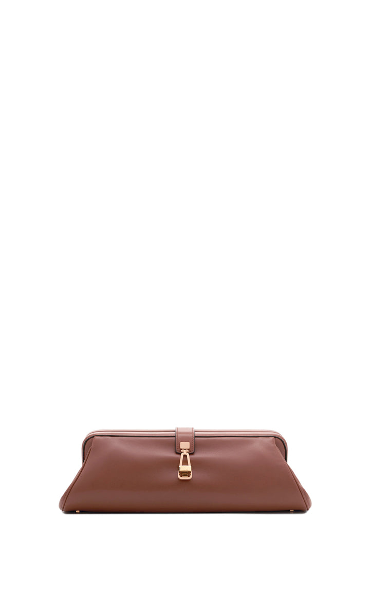 Paola Clutch in Cognac Nappa Leather