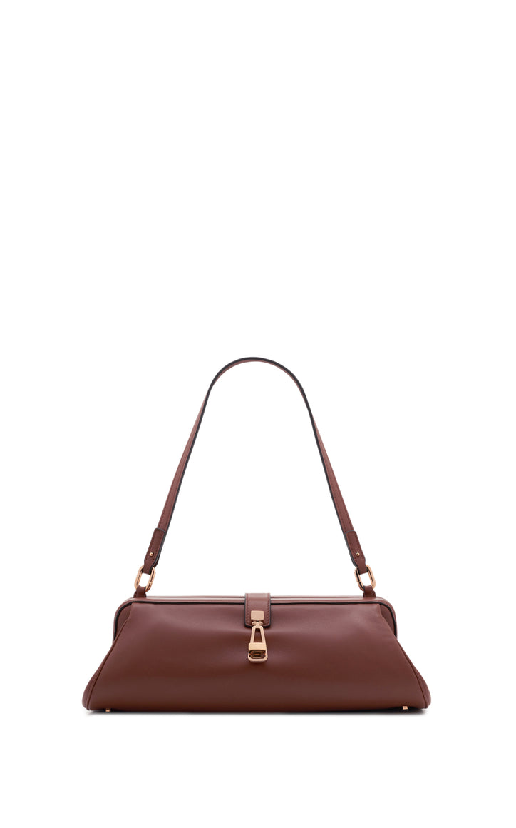 Paola Clutch in Cognac Nappa Leather