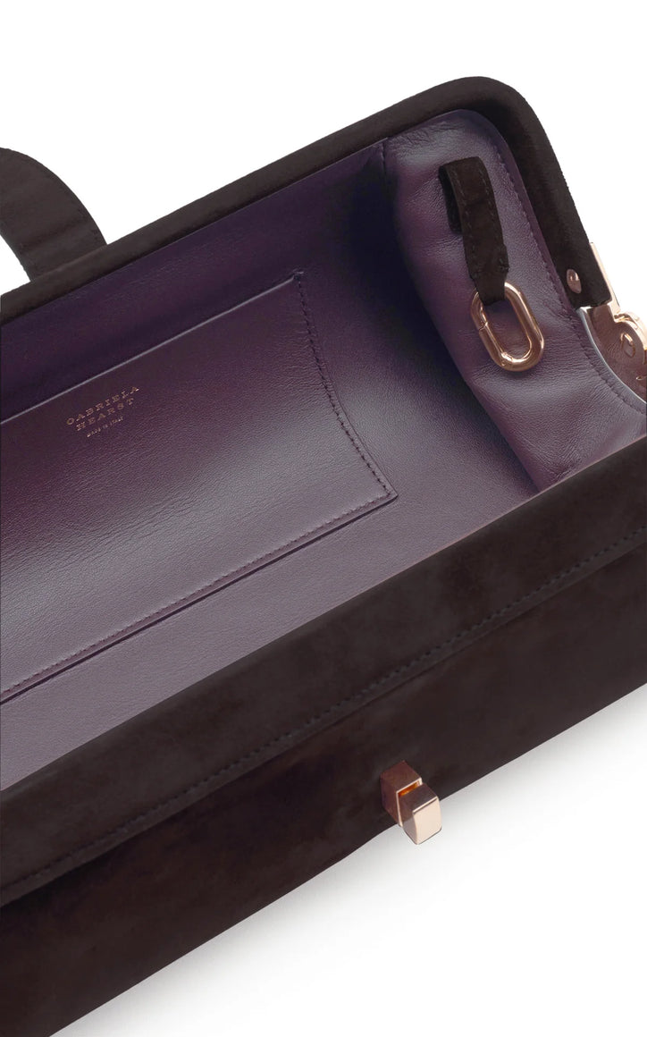 Paola Clutch in Chocolate Suede