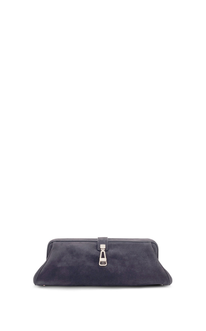 Paola Clutch in Dark Grey Suede
