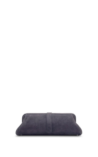 Dark Grey Suede Paola Clutch - Back View | Gabriela Hearst