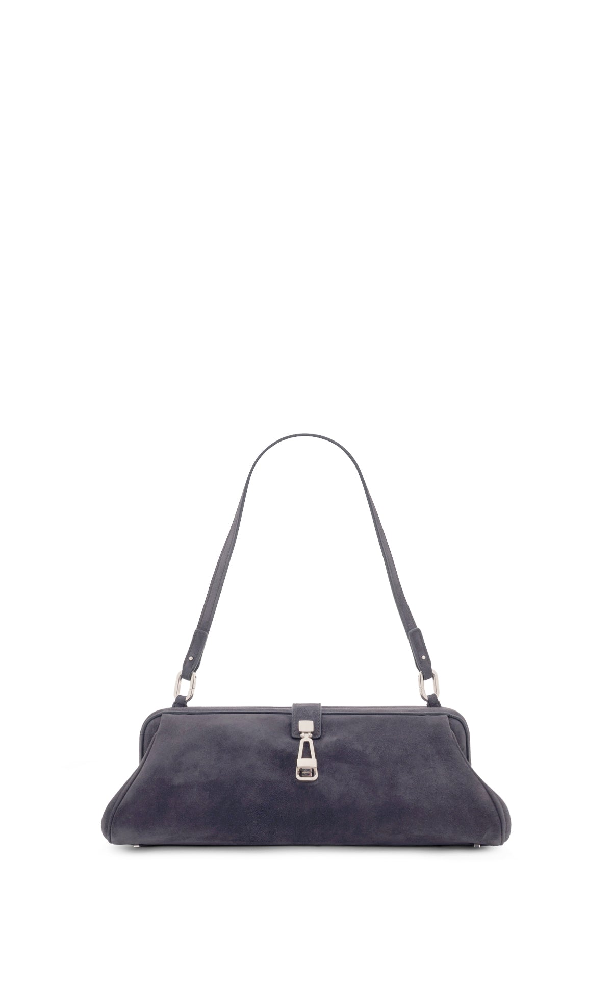 Paola Clutch in Dark Grey Suede
