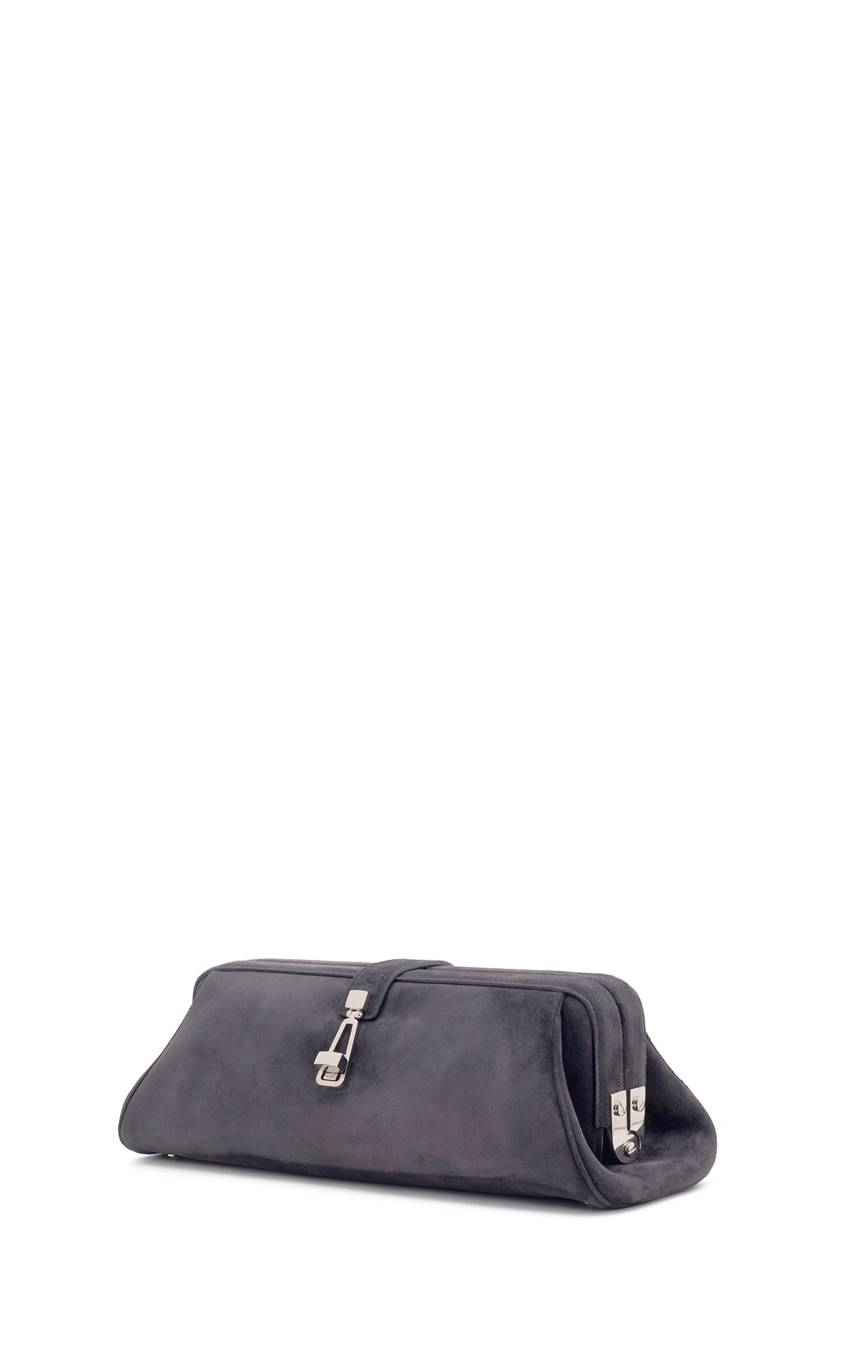 Paola Clutch in Dark Grey Suede