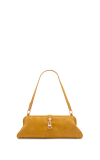 Paola Clutch in Golden Birch Suede