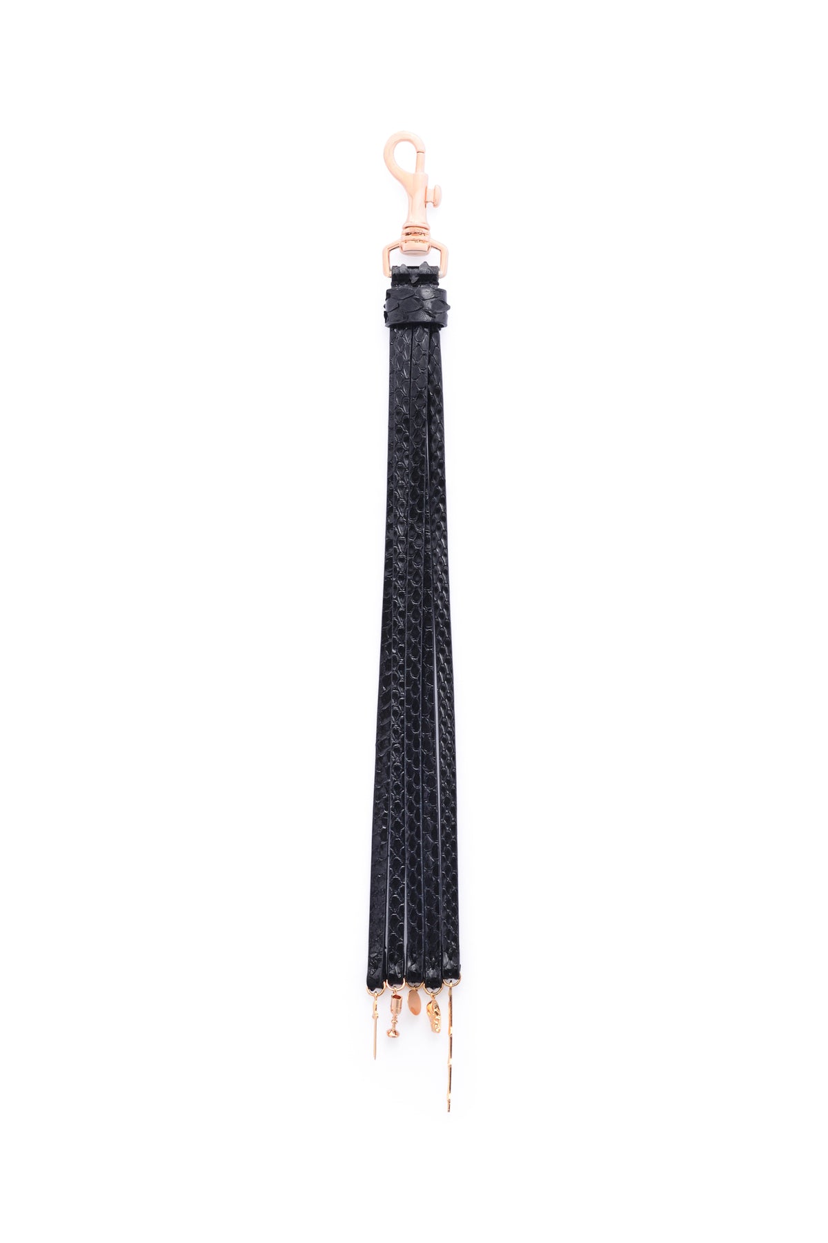Leonora Bag Charm in Black Snakeskin