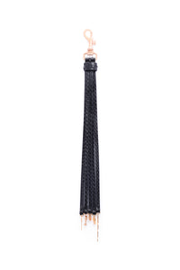 Leonora Bag Charm in Black Snakeskin