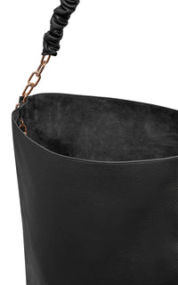 Chain Tote in Black Nappa Leather