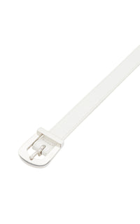 Marija Buckle Belt in Ivory Leather