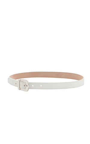 Marija Buckle Belt in Ivory Leather