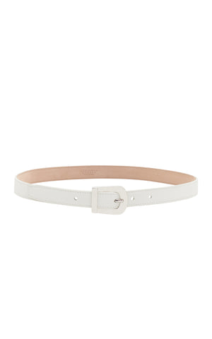 Marija Buckle Belt in Ivory Leather
