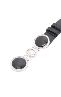 グランジ ストーン ベルト（ブラックレザー）