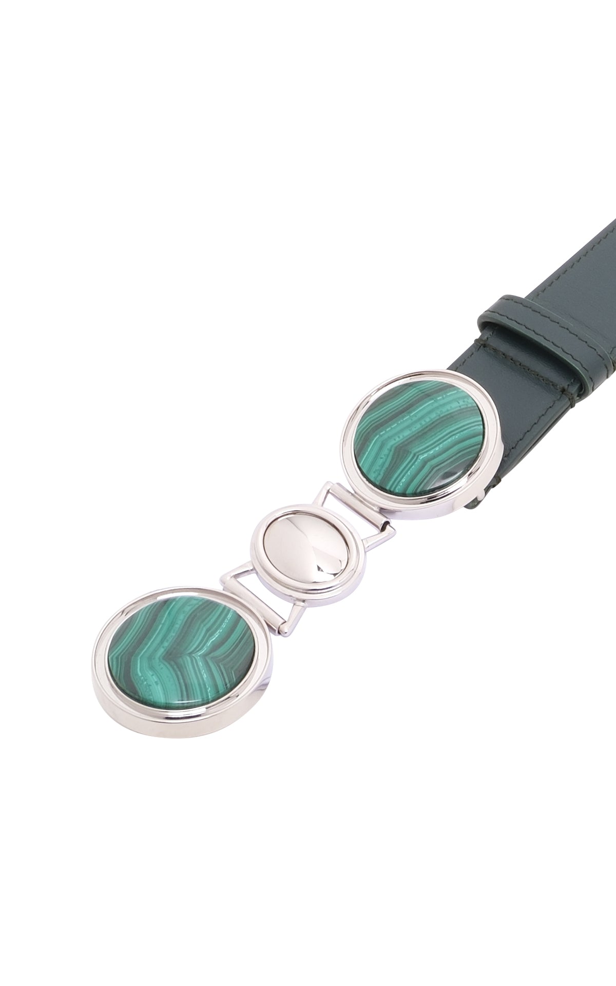 Grange Stone Belt in Bottle Green Leather