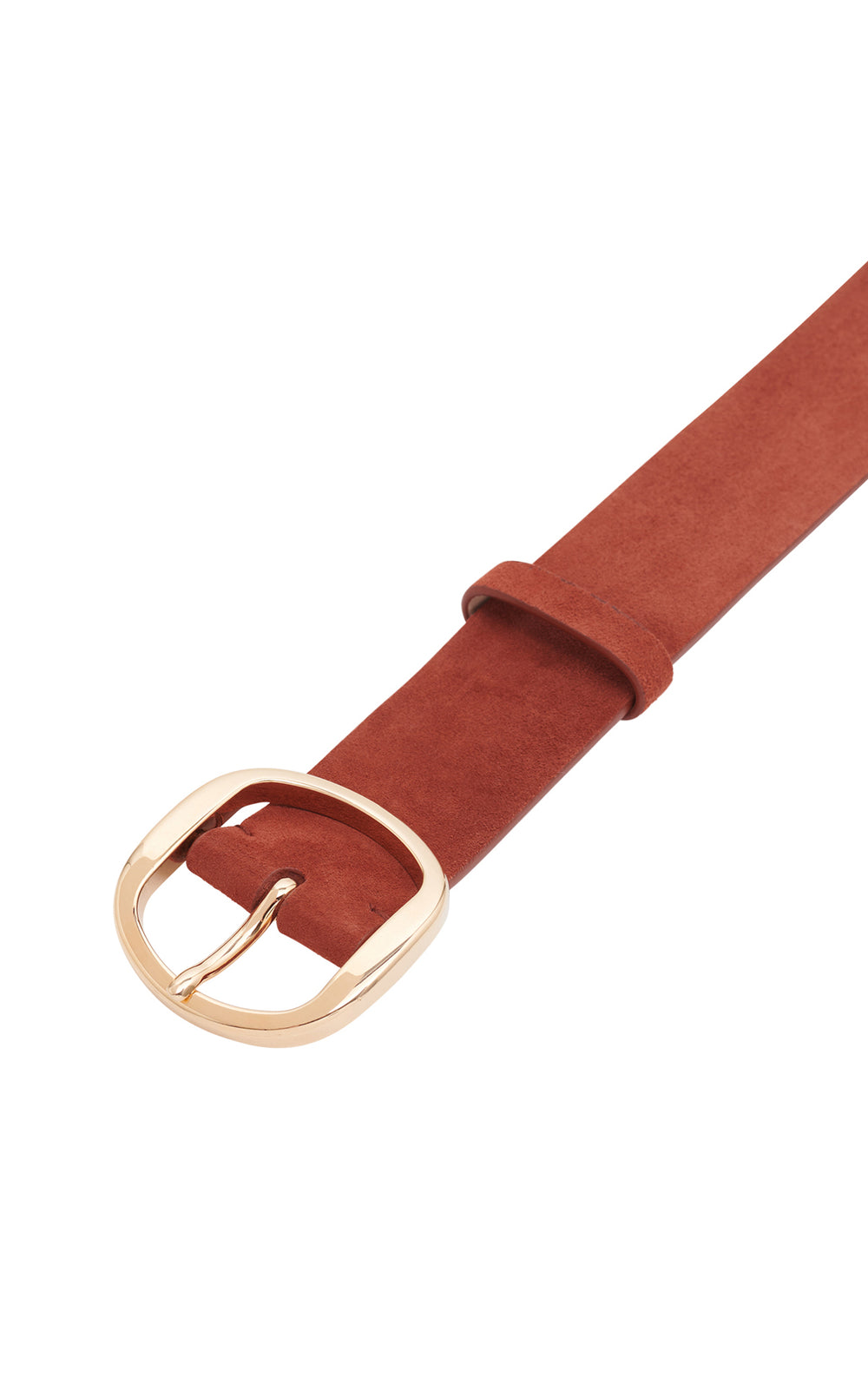 Elster Buckle Belt in Burnt Sienna Suede