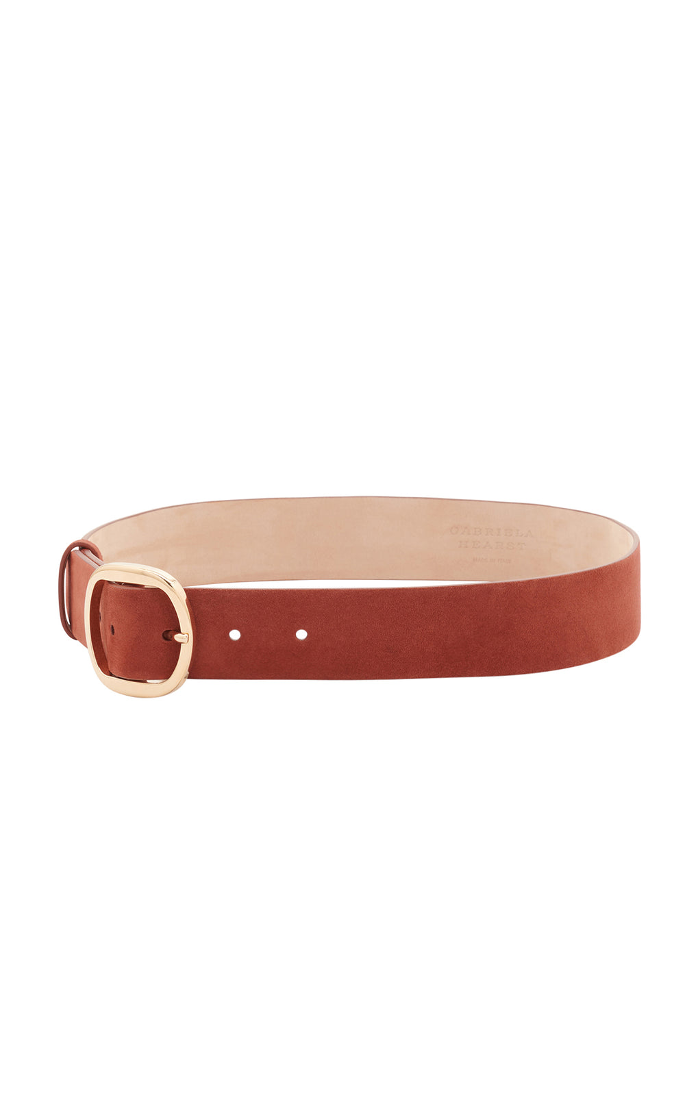 Elster Buckle Belt in Burnt Sienna Suede