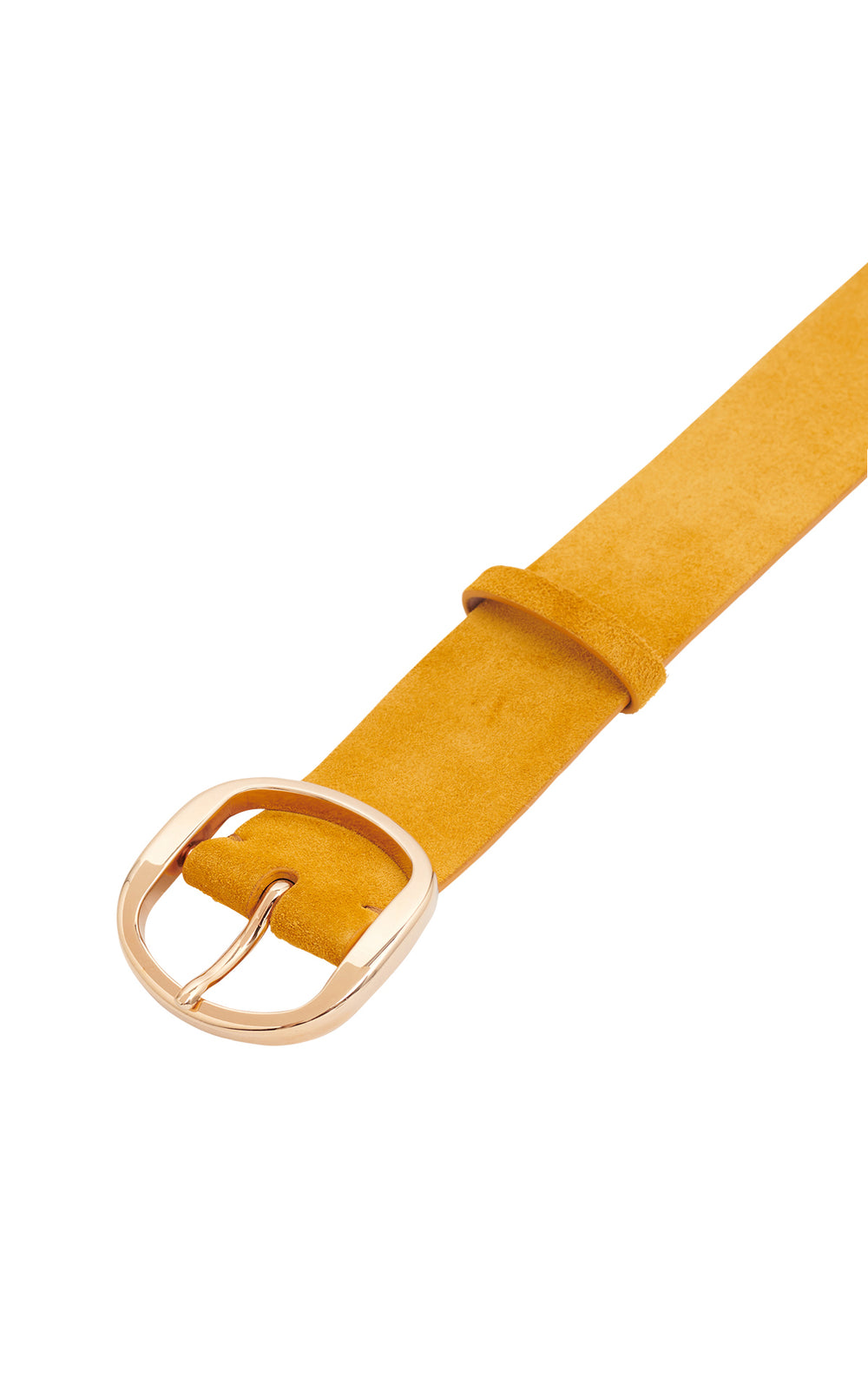 Elster Buckle Belt in Golden Birch Suede