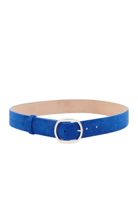 Elster Buckle Belt in Cobalt Suede