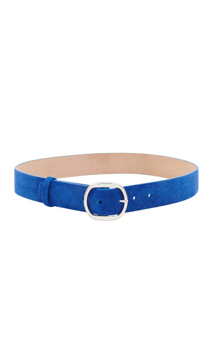 Elster Buckle Belt in Cobalt Suede