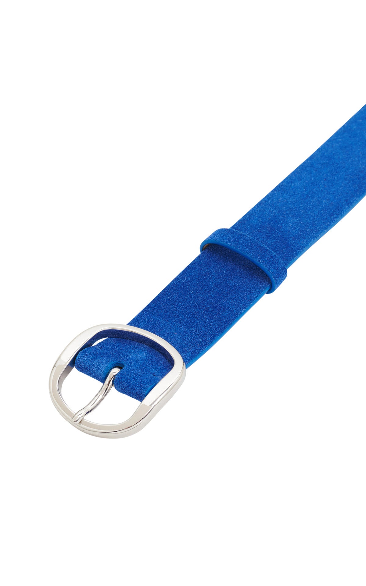 Elster Buckle Belt in Cobalt Suede