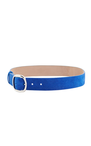 Elster Buckle Belt in Cobalt Suede