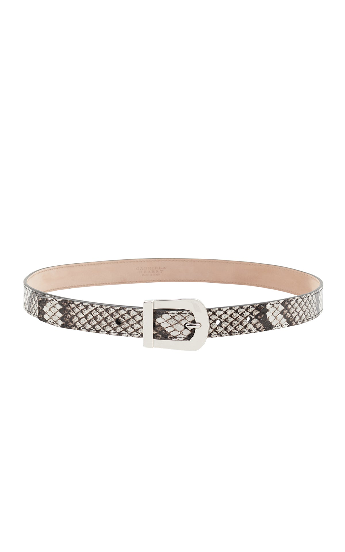 Marija Buckle Belt in Black & White Inversa™ Snakeskin