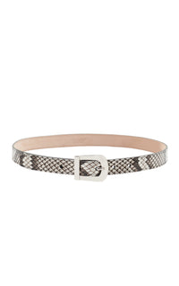 Marija Buckle Belt in Black & White Inversa™ Snakeskin