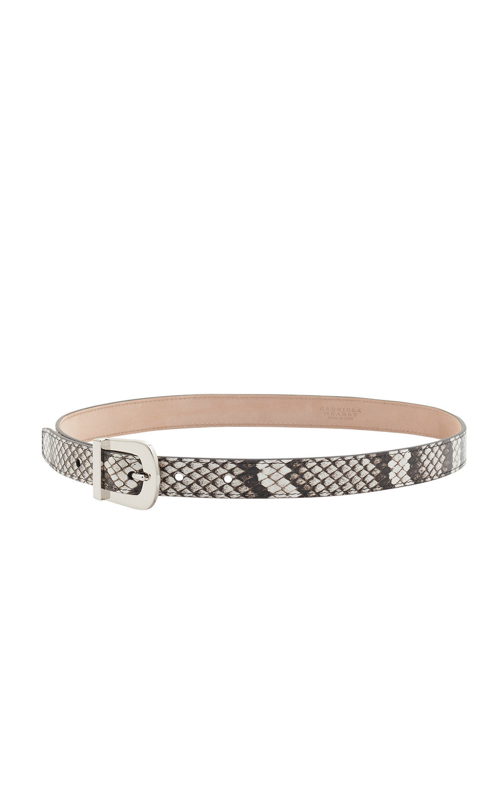 Marija Buckle Belt in Black & White Inversa™ Snakeskin