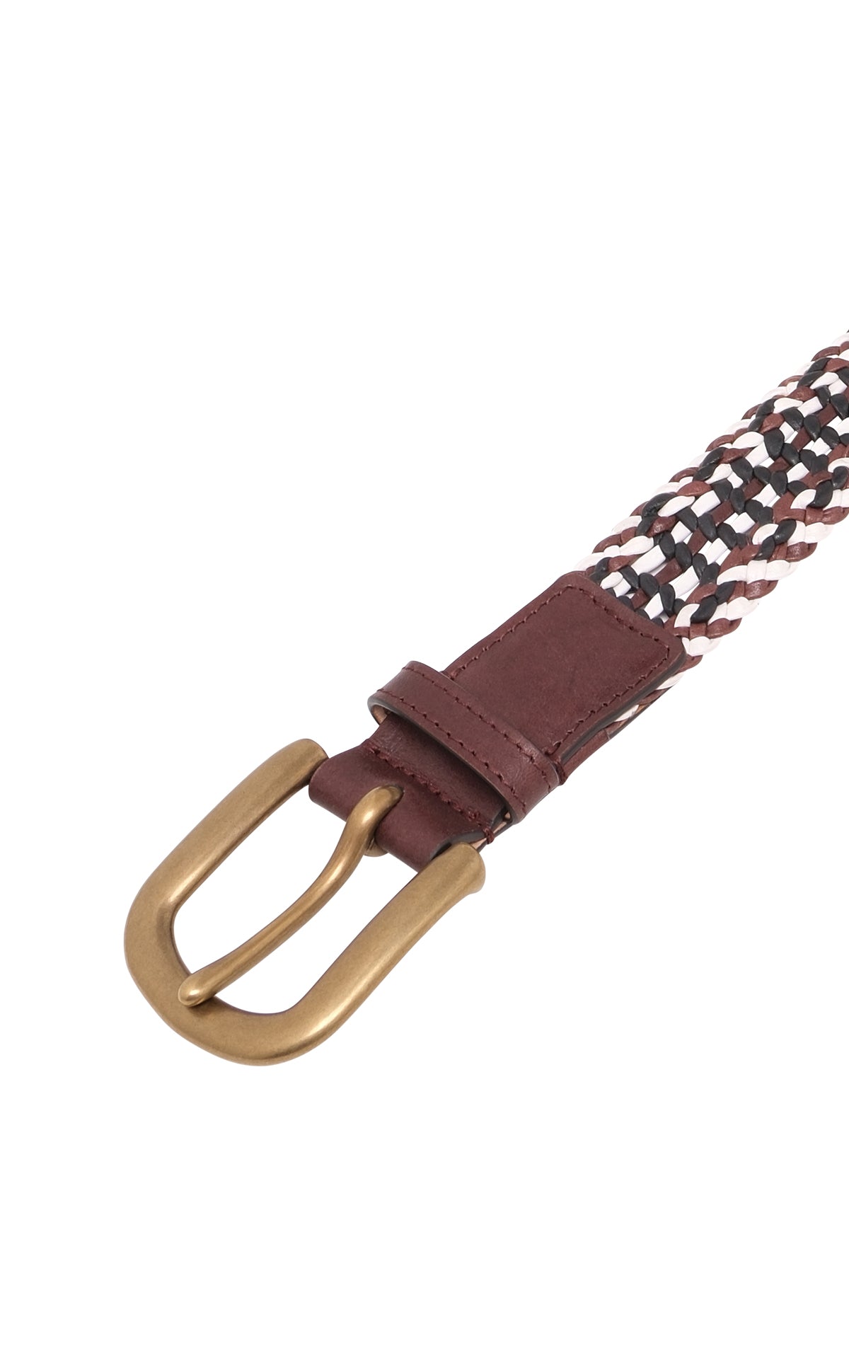 Sam Braided Belt in Chocolate Leather