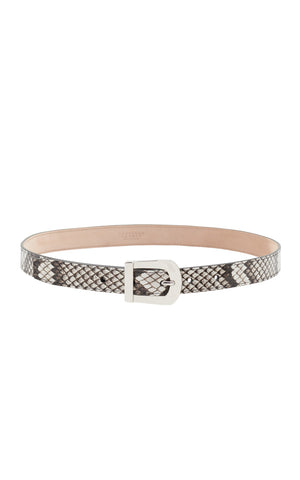 Marija Buckle Belt in Black & White Inversa™ Snakeskin
