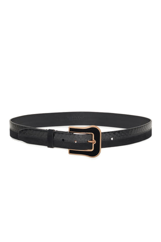 Maireed Belt in Black Snakeskin & Leather