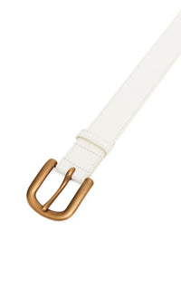 Sam Belt in White Leather