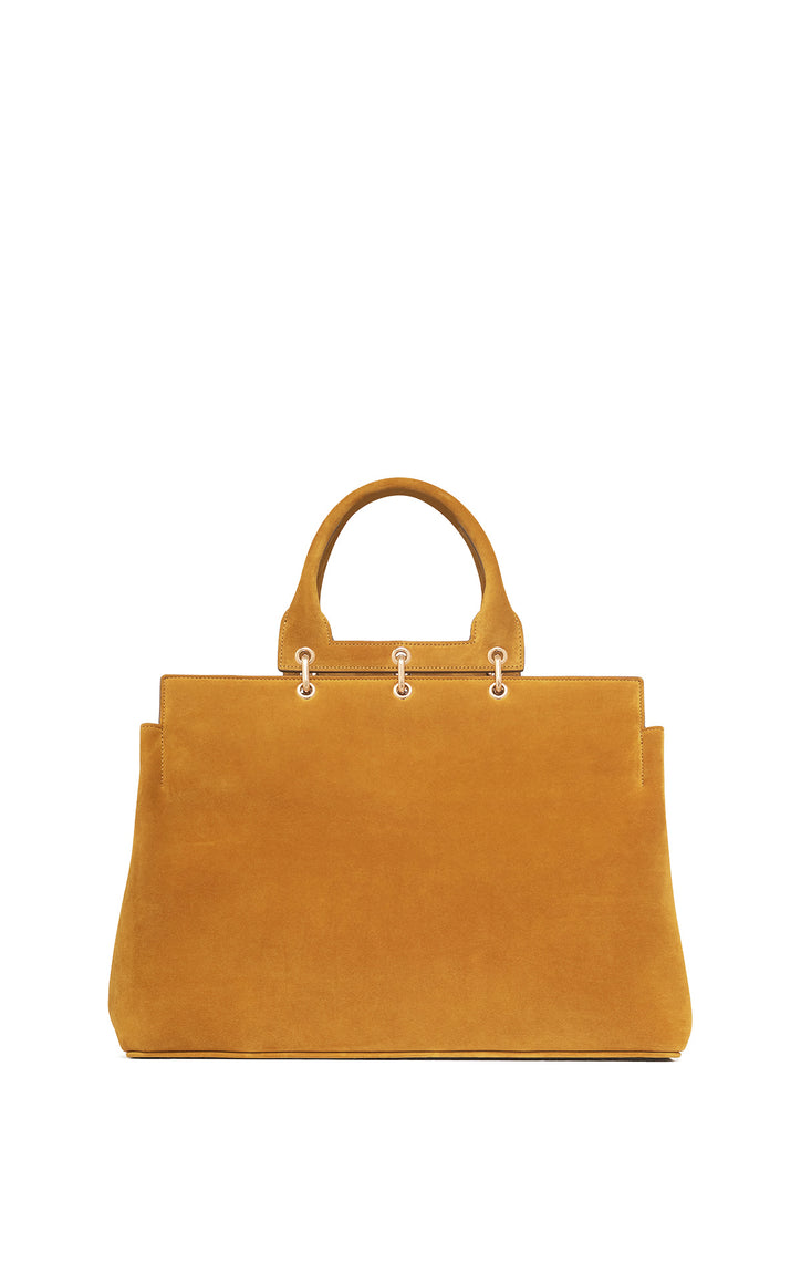 Large Amethyst Bag in Golden Birch Suede