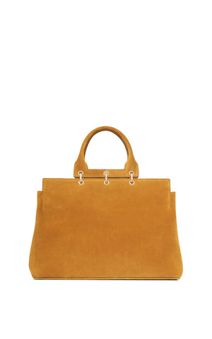 Large Amethyst Tote Bag in Golden Birch Suede