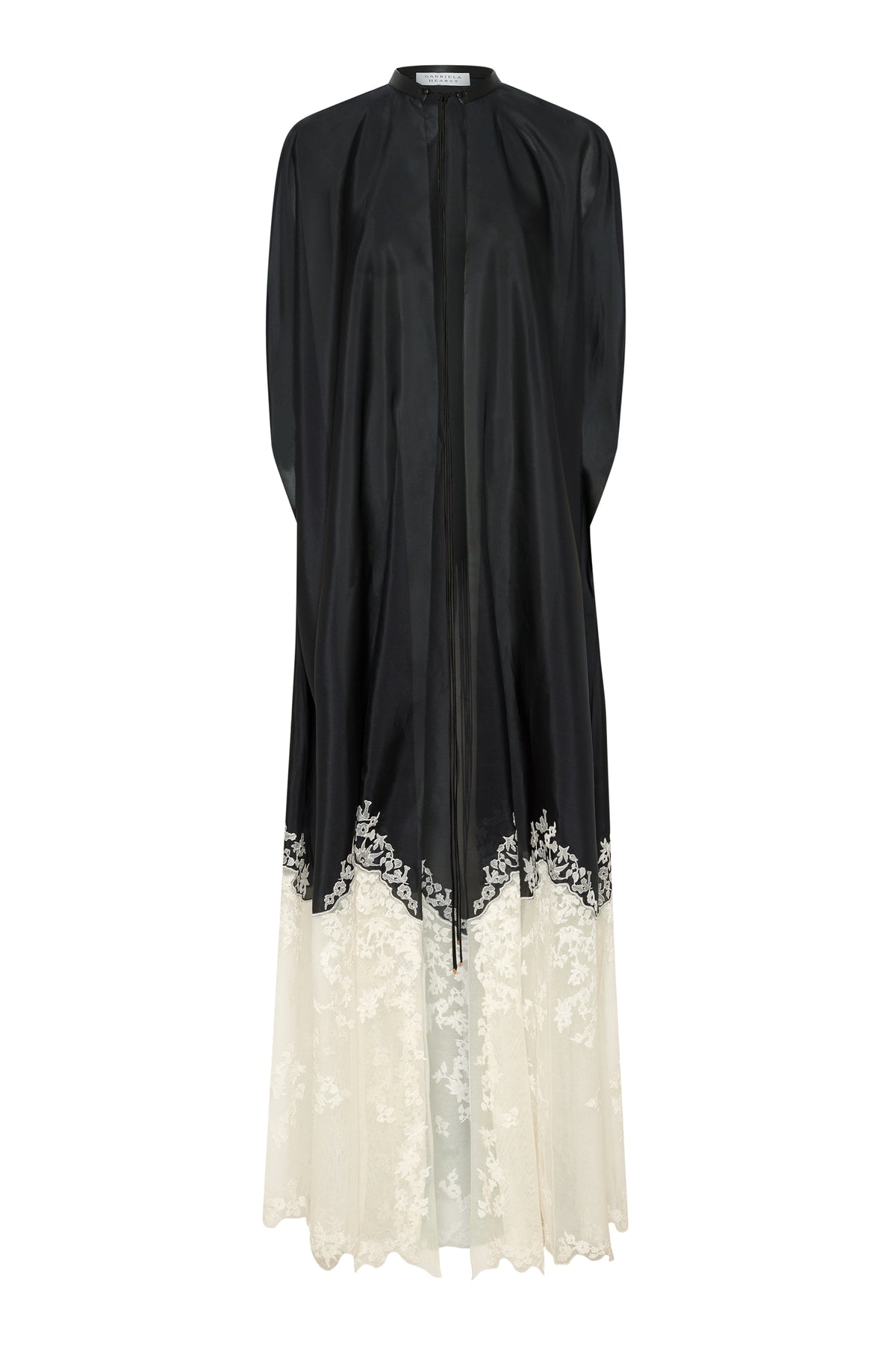 Dimsdale Cape in Black Multi Embroidered Silk Organza