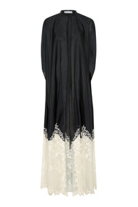 Dimsdale Cape in Black Multi Embroidered Silk Organza