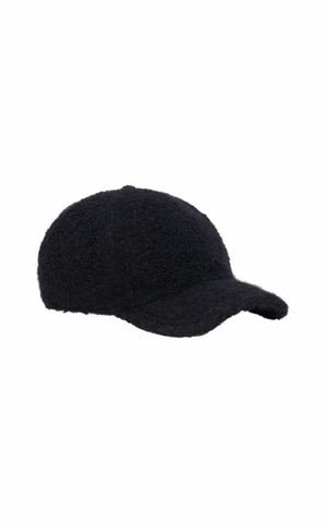 Russ Baseball Hat in Black Cashmere Boucle