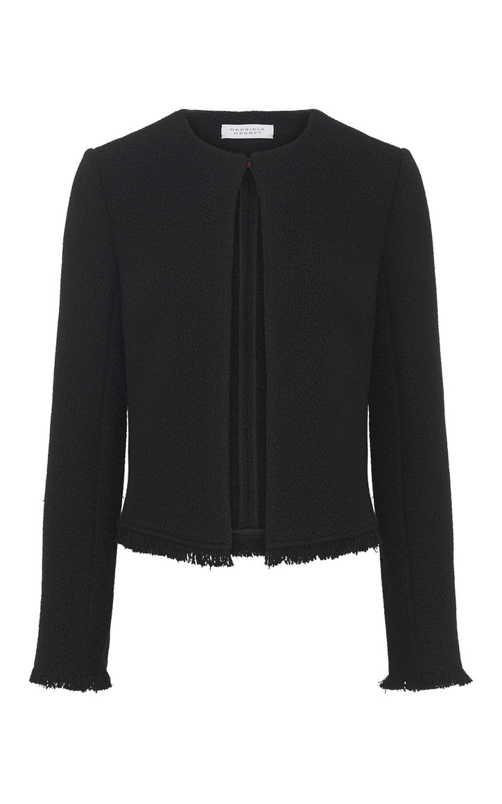 Normand Jacket in Black Virgin Wool Cashmere