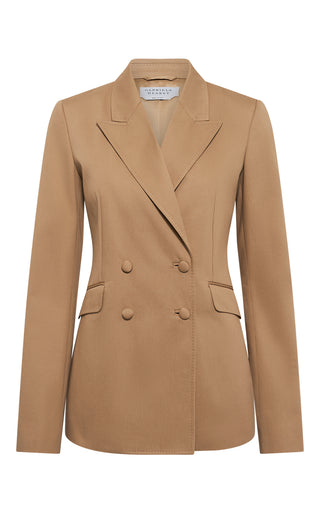 Camel Sea Island Cotton Angela Blazer - Front View | Gabriela Hearst