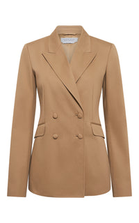 Angela Blazer in Camel Sea Island Cotton