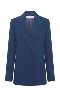 Elliot Knit Blazer in Electric Navy Speckled Cashmere
