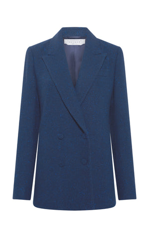 Elliot Knit Blazer in Electric Navy Speckled Cashmere