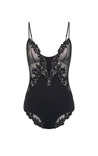 Wynona Bodysuit in Black Recycled Nylon Lace