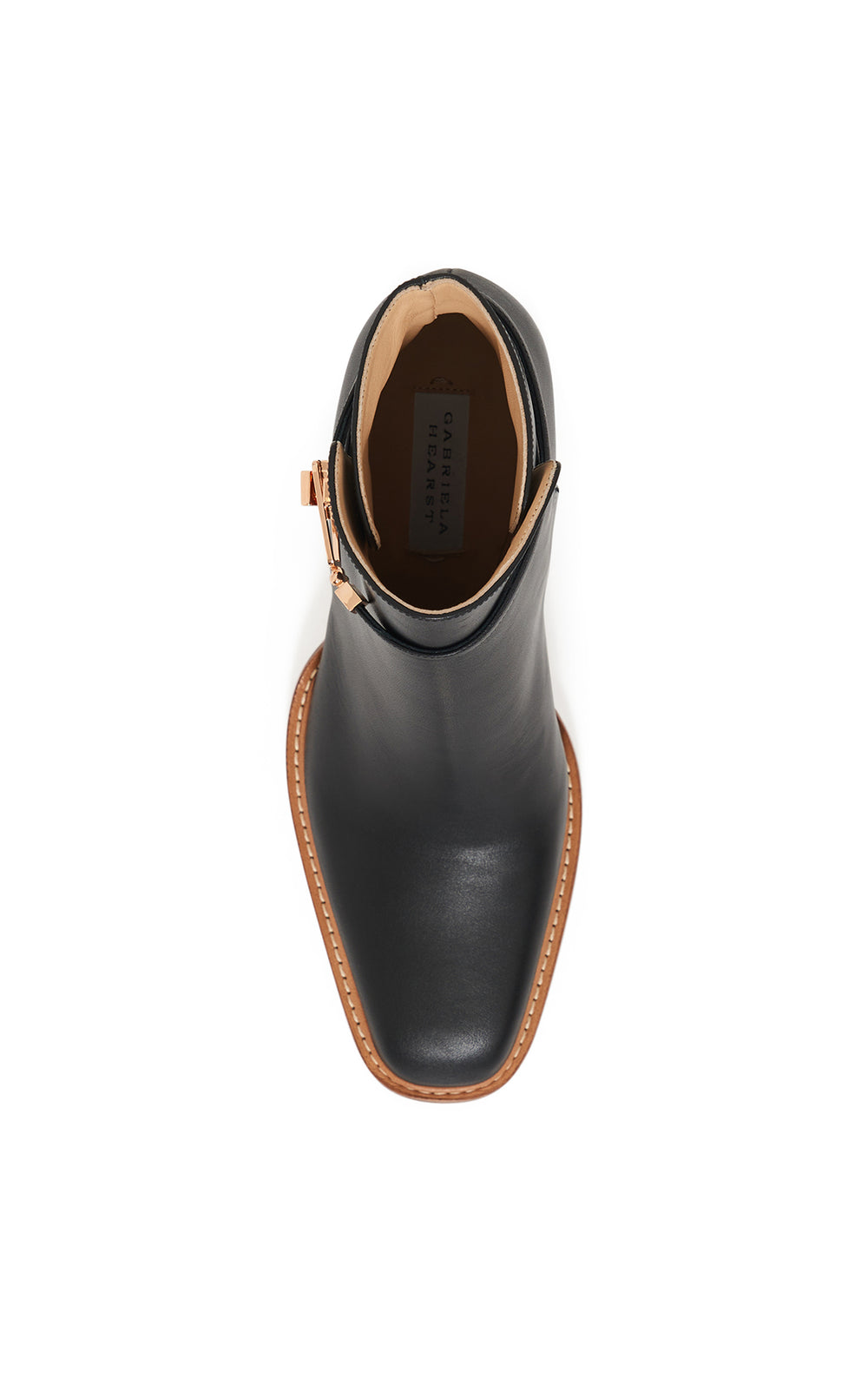 Nina Clasp Ankle Boot in Black Leather