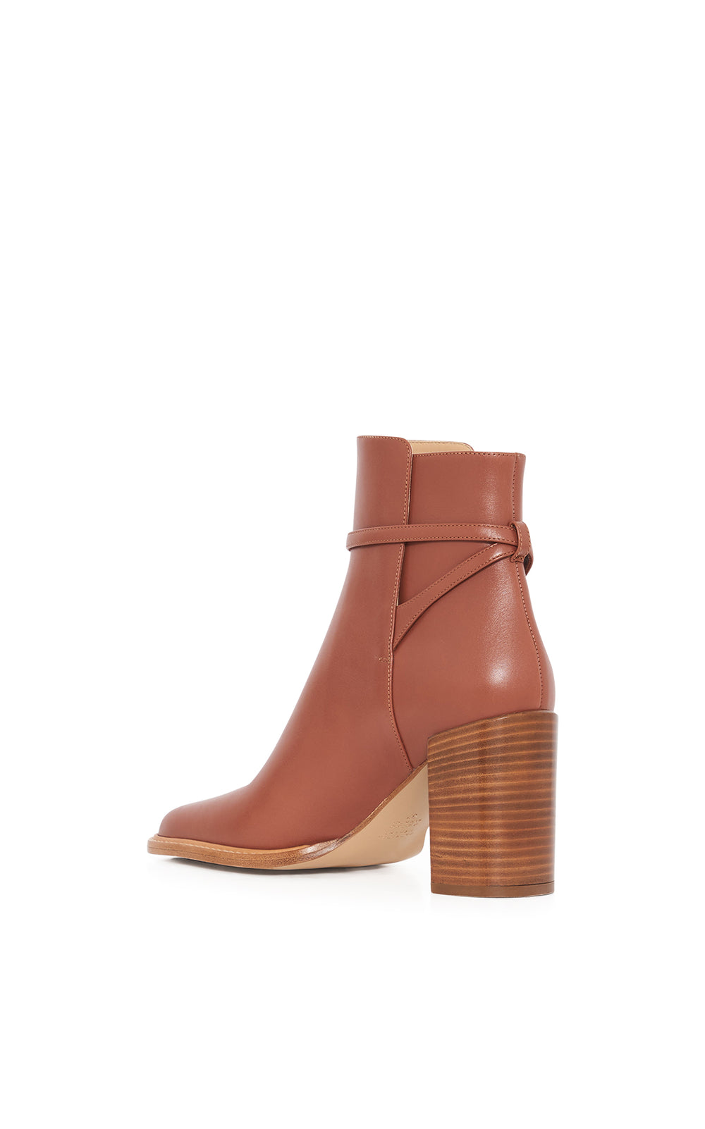 Nina Clasp Ankle Boot in Cognac Leather