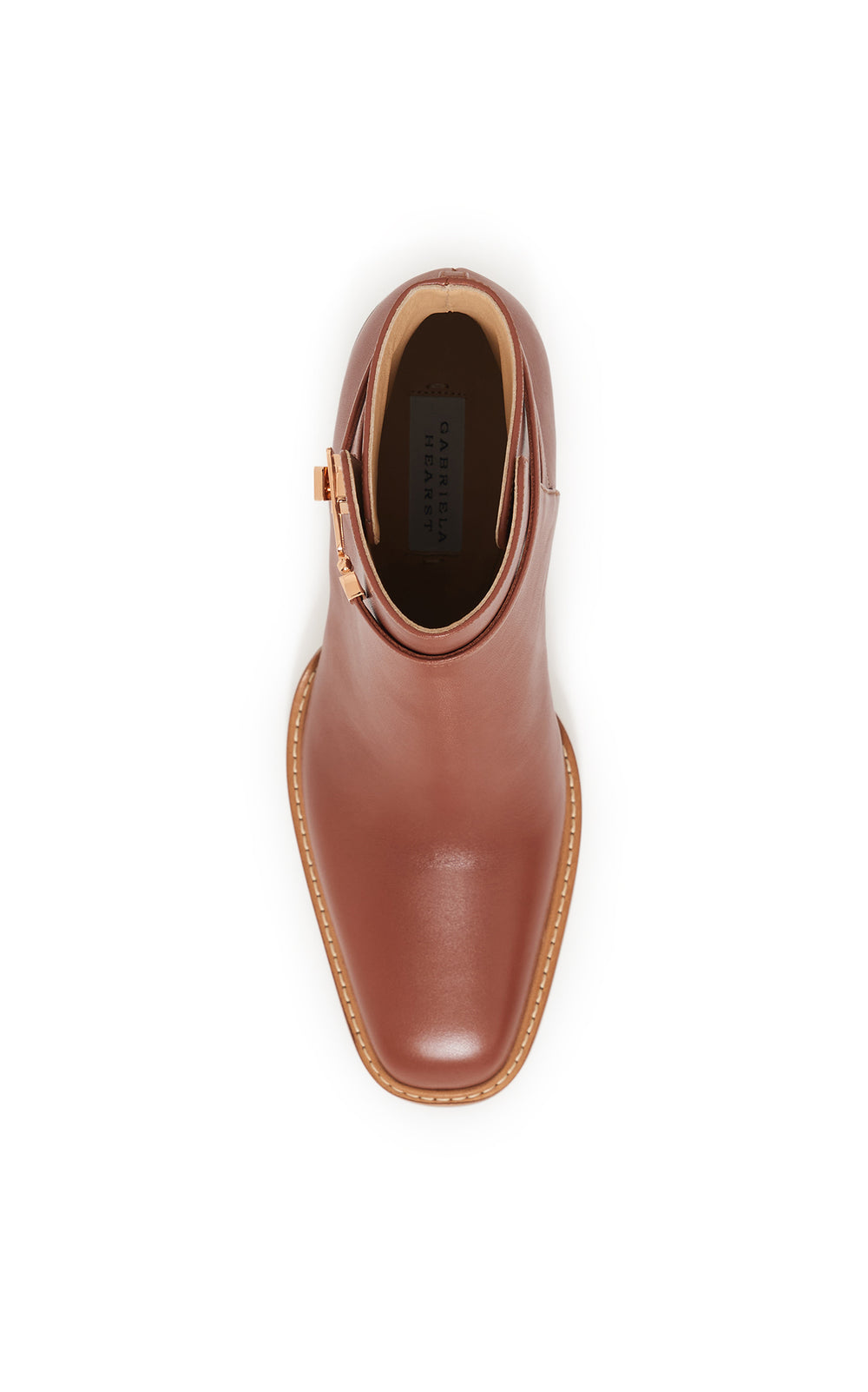 Nina Clasp Ankle Boot in Cognac Leather
