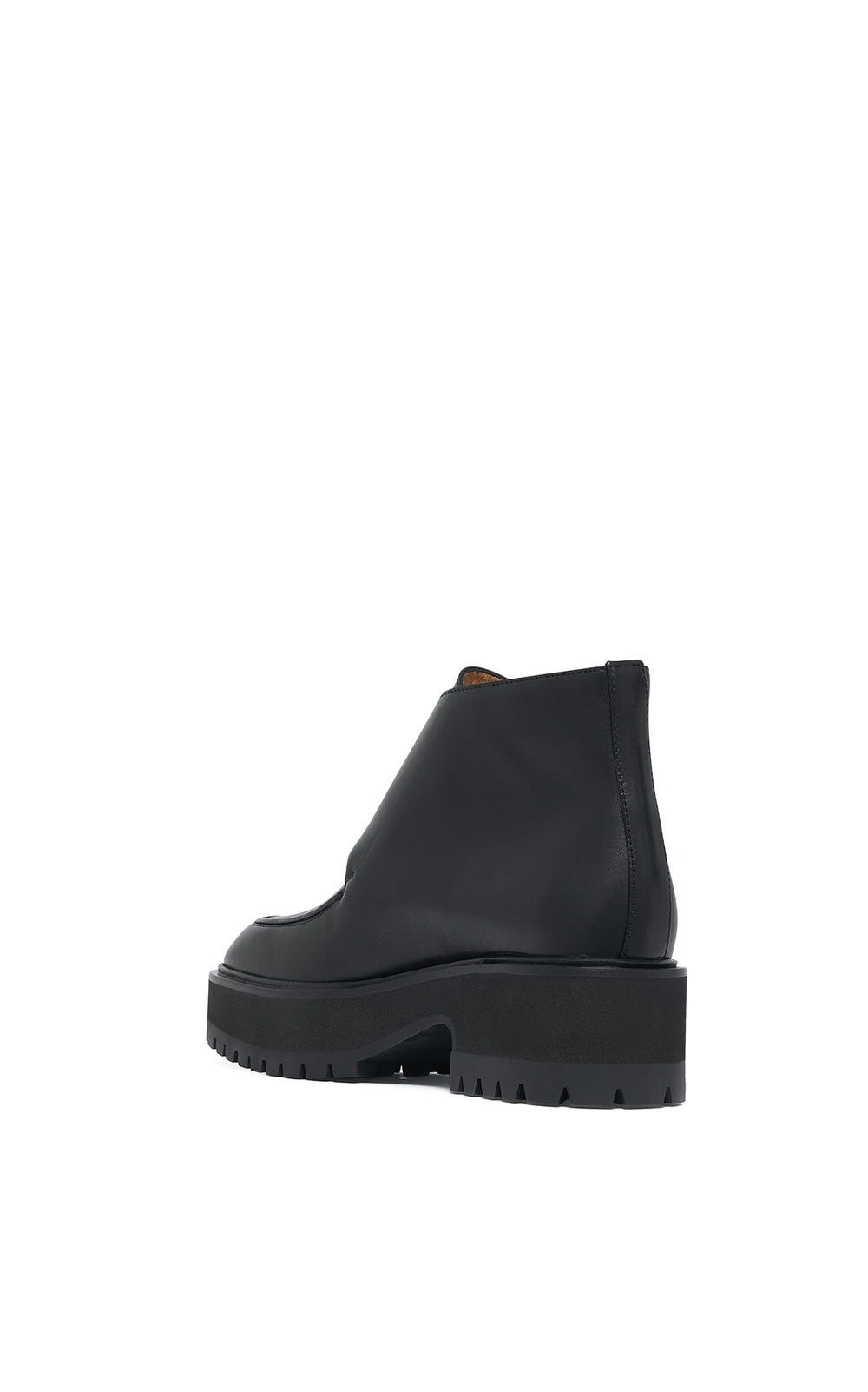 Apollo Platform Ankle Boot in Black Leather