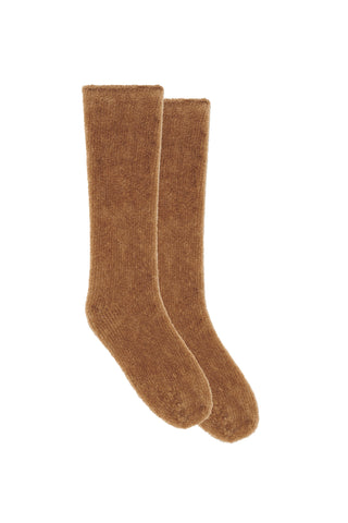 Anima Knit Socks in Mid Camel Silk